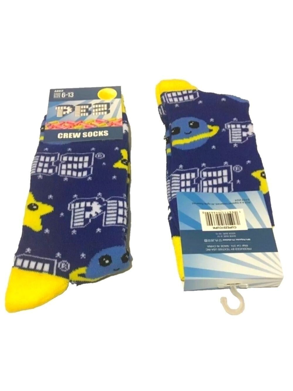 4/$25 Pez Candy Novelty Crew Socks Unisex Gender Neutral New
